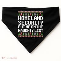 Homeland Security Put Me On The Naughty List Ugly Christmas USA-Made Doggie Bandana thumb 0