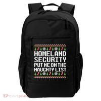 Homeland Security Put Me On The Naughty List Ugly Christmas Backpack thumb 0