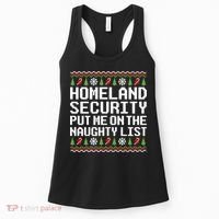 Homeland Security Put Me On The Naughty List Ugly Christmas Women's Tank Top thumb 0