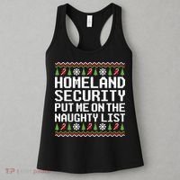 Homeland Security Put Me On The Naughty List Ugly Christmas Women's Tank Top thumb 3