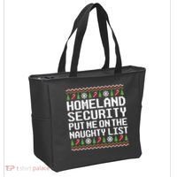 Homeland Security Put Me On The Naughty List Ugly Christmas Tote Bag thumb 2