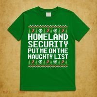 Homeland Security Put Me On The Naughty List Ugly Christmas T-Shirt thumb 5