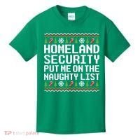 Homeland Security Put Me On The Naughty List Ugly Christmas Kids T-Shirt thumb 0
