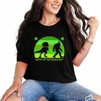 Happy St PaT-Rex Dinosaur Saint Patrick's Day Bigfoot sunset Comfort Colors T-Shirt thumb 0