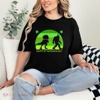 Happy St PaT-Rex Dinosaur Saint Patrick's Day Bigfoot sunset Comfort Colors T-Shirt thumb 2