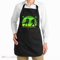 Happy St PaT-Rex Dinosaur Saint Patrick's Day Bigfoot sunset Apron thumb 2