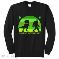 Happy St PaT-Rex Dinosaur Saint Patrick's Day Bigfoot sunset Sweatshirt thumb 0