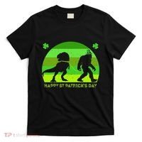 Happy St PaT-Rex Dinosaur Saint Patrick's Day Bigfoot sunset T-Shirt thumb 0