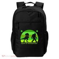 Happy St PaT-Rex Dinosaur Saint Patrick's Day Bigfoot sunset Backpack thumb 0