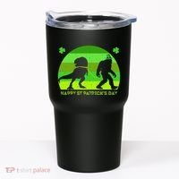 Happy St PaT-Rex Dinosaur Saint Patrick's Day Bigfoot sunset Tumbler thumb 0