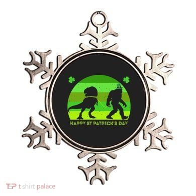 Happy St PaT-Rex Dinosaur Saint Patrick's Day Bigfoot sunset Ornament