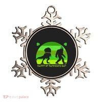 Happy St PaT-Rex Dinosaur Saint Patrick's Day Bigfoot sunset Ornament thumb 0
