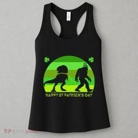 Happy St PaT-Rex Dinosaur Saint Patrick's Day Bigfoot sunset Women's Tank Top thumb 3