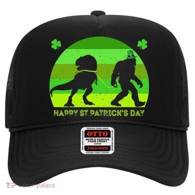 Happy St PaT-Rex Dinosaur Saint Patrick's Day Bigfoot sunset Hat