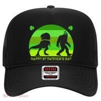 Happy St PaT-Rex Dinosaur Saint Patrick's Day Bigfoot sunset Hat thumb 0