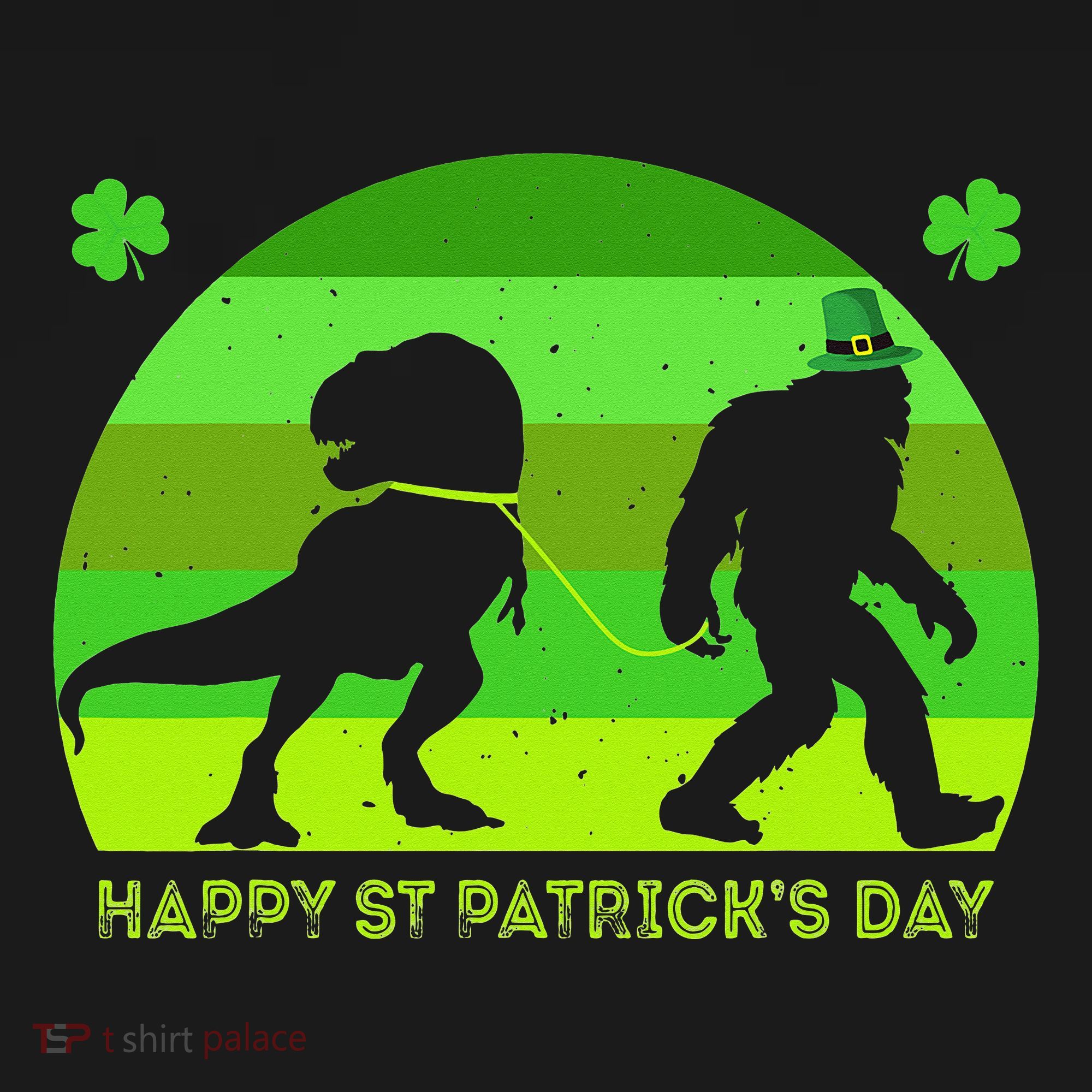 Happy St PaT-Rex Dinosaur Saint Patrick's Day Bigfoot sunset Toddler Hoodie