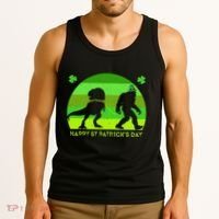 Happy St PaT-Rex Dinosaur Saint Patrick's Day Bigfoot sunset Tank Top thumb 3