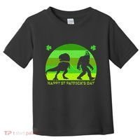 Happy St PaT-Rex Dinosaur Saint Patrick's Day Bigfoot sunset Toddler T-Shirt thumb 0