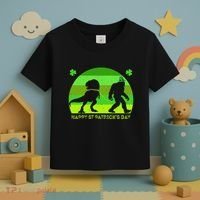 Happy St PaT-Rex Dinosaur Saint Patrick's Day Bigfoot sunset Toddler T-Shirt thumb 3
