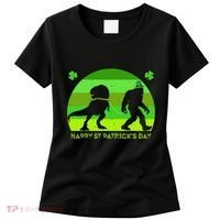 Happy St PaT-Rex Dinosaur Saint Patrick's Day Bigfoot sunset Women's T-Shirt thumb 0