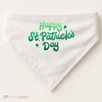 Happy St Patrick's Day Holiday Gift USA-Made Doggie Bandana thumb 0