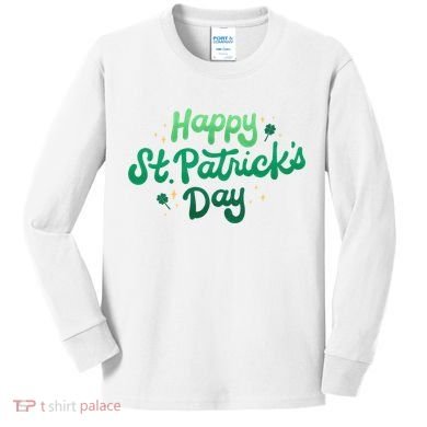 Happy St Patrick's Day Holiday Gift Kids Long Sleeve Shirt