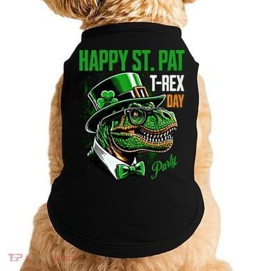 Happy St Pat Rex Day Dino St Patricks Day Doggie Tank