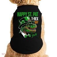 Happy St Pat Rex Day Dino St Patricks Day Doggie Tank thumb 0