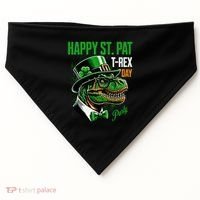 Happy St Pat Rex Day Dino St Patricks Day USA-Made Doggie Bandana thumb 0
