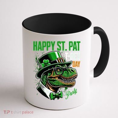 Happy St Pat Rex Day Dino St Patricks Day Coffee Mug back