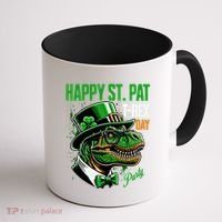 Happy St Pat Rex Day Dino St Patricks Day Coffee Mug thumb 1