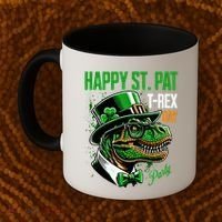 Happy St Pat Rex Day Dino St Patricks Day Coffee Mug thumb 2