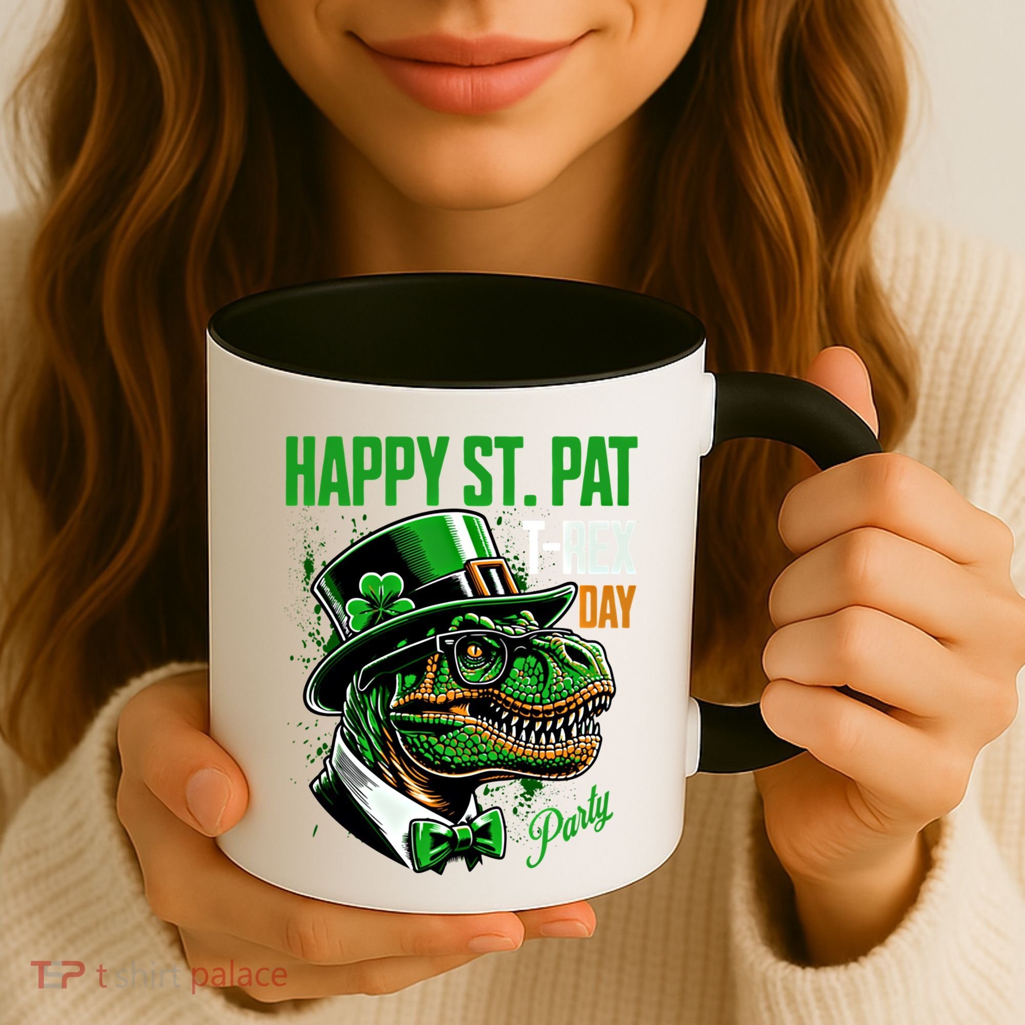 Happy St Pat Rex Day Dino St Patricks Day Coffee Mug