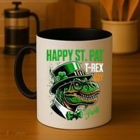 Happy St Pat Rex Day Dino St Patricks Day Coffee Mug thumb 4