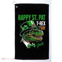 Happy St Pat Rex Day Dino St Patricks Day Golf Towel thumb 0