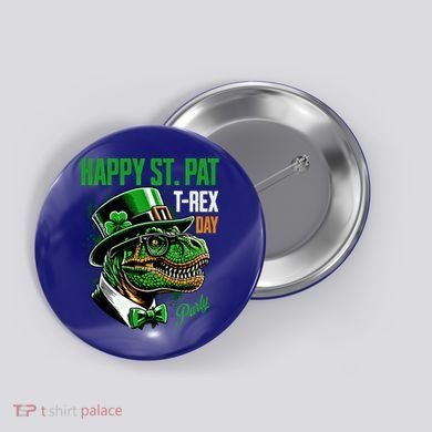 Happy St Pat Rex Day Dino St Patricks Day Button