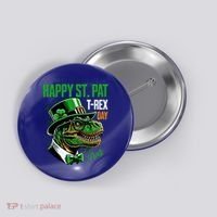 Happy St Pat Rex Day Dino St Patricks Day Button thumb 0