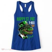 Happy St Pat Rex Day Dino St Patricks Day Women's Tank Top thumb 0