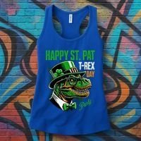 Happy St Pat Rex Day Dino St Patricks Day Women's Tank Top thumb 3