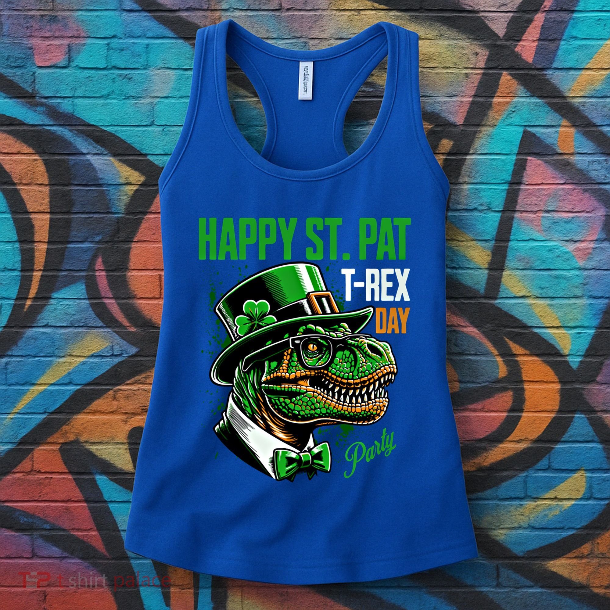 Happy St Pat Rex Day Dino St Patricks Day Women's Tank Top