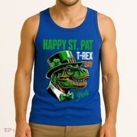 Happy St Pat Rex Day Dino St Patricks Day Tank Top thumb 3