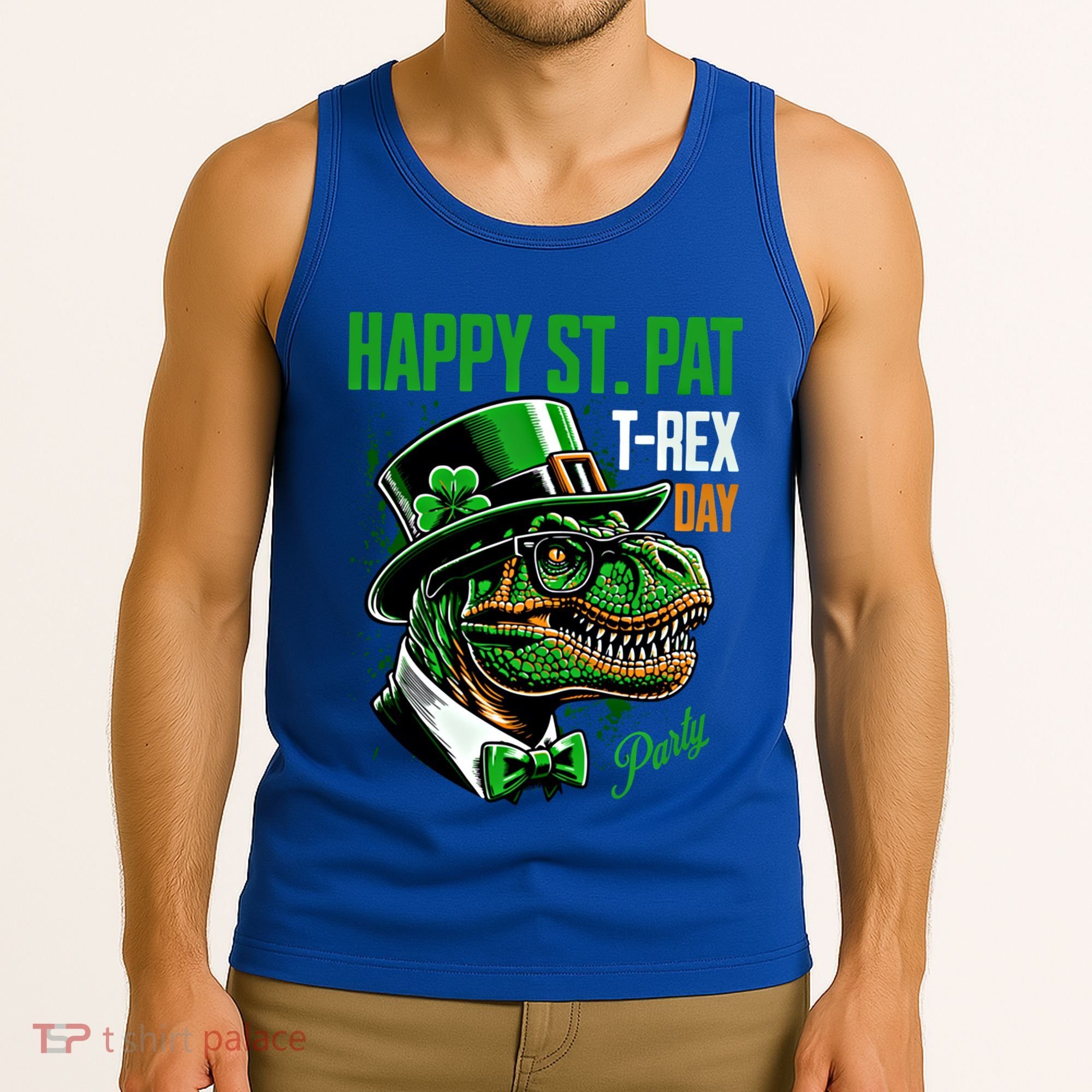 Happy St Pat Rex Day Dino St Patricks Day Tank Top
