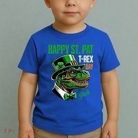 Happy St Pat Rex Day Dino St Patricks Day Toddler T-Shirt thumb 2