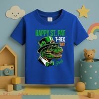 Happy St Pat Rex Day Dino St Patricks Day Toddler T-Shirt thumb 3