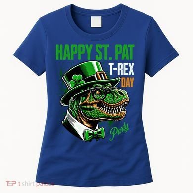 Happy St Pat Rex Day Dino St Patricks Day Women's T-Shirt