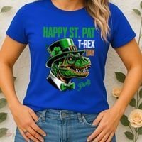 Happy St Pat Rex Day Dino St Patricks Day Women's T-Shirt thumb 2