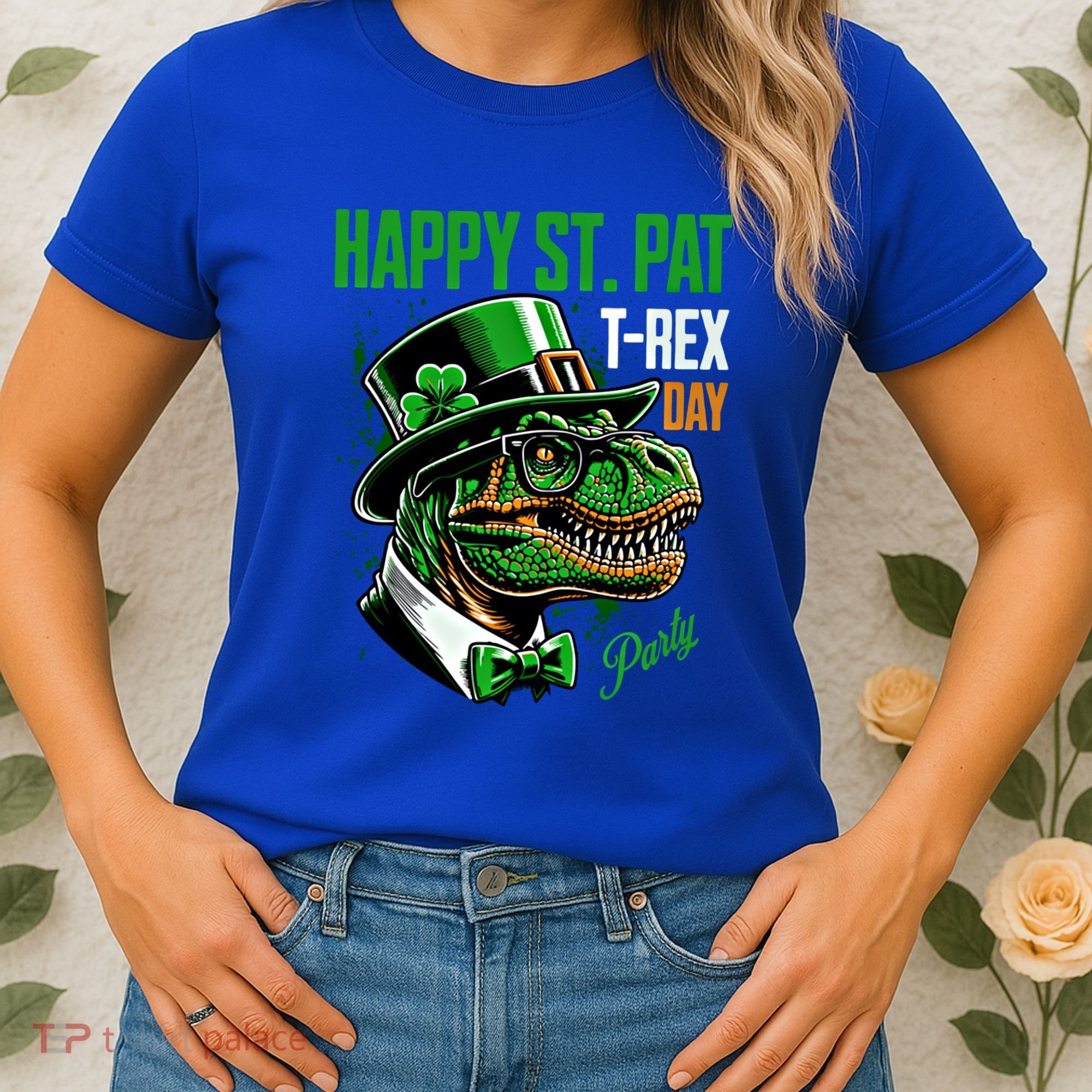 Happy St Pat Rex Day Dino St Patricks Day Women's T-Shirt