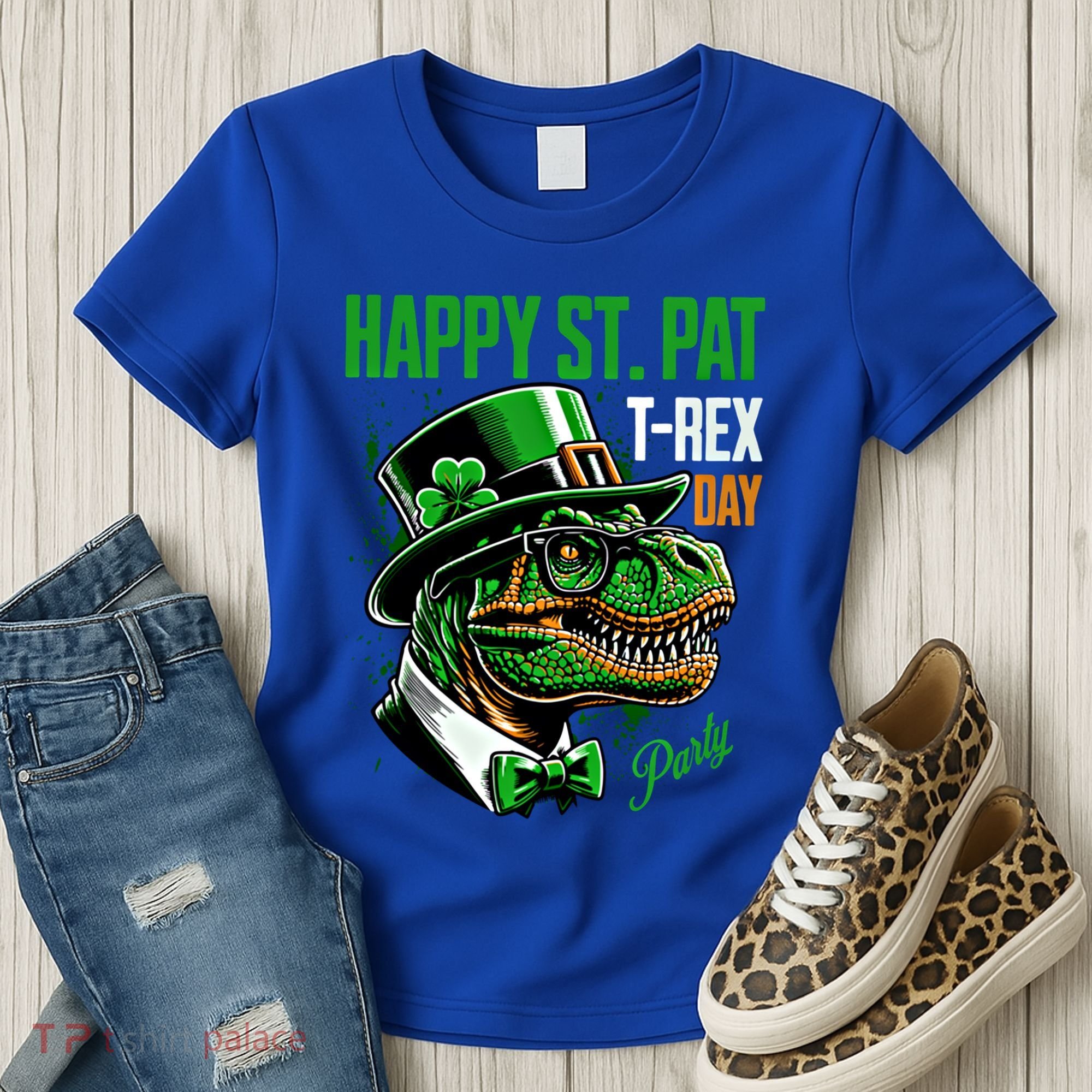 Happy St Pat Rex Day Dino St Patricks Day Women's T-Shirt