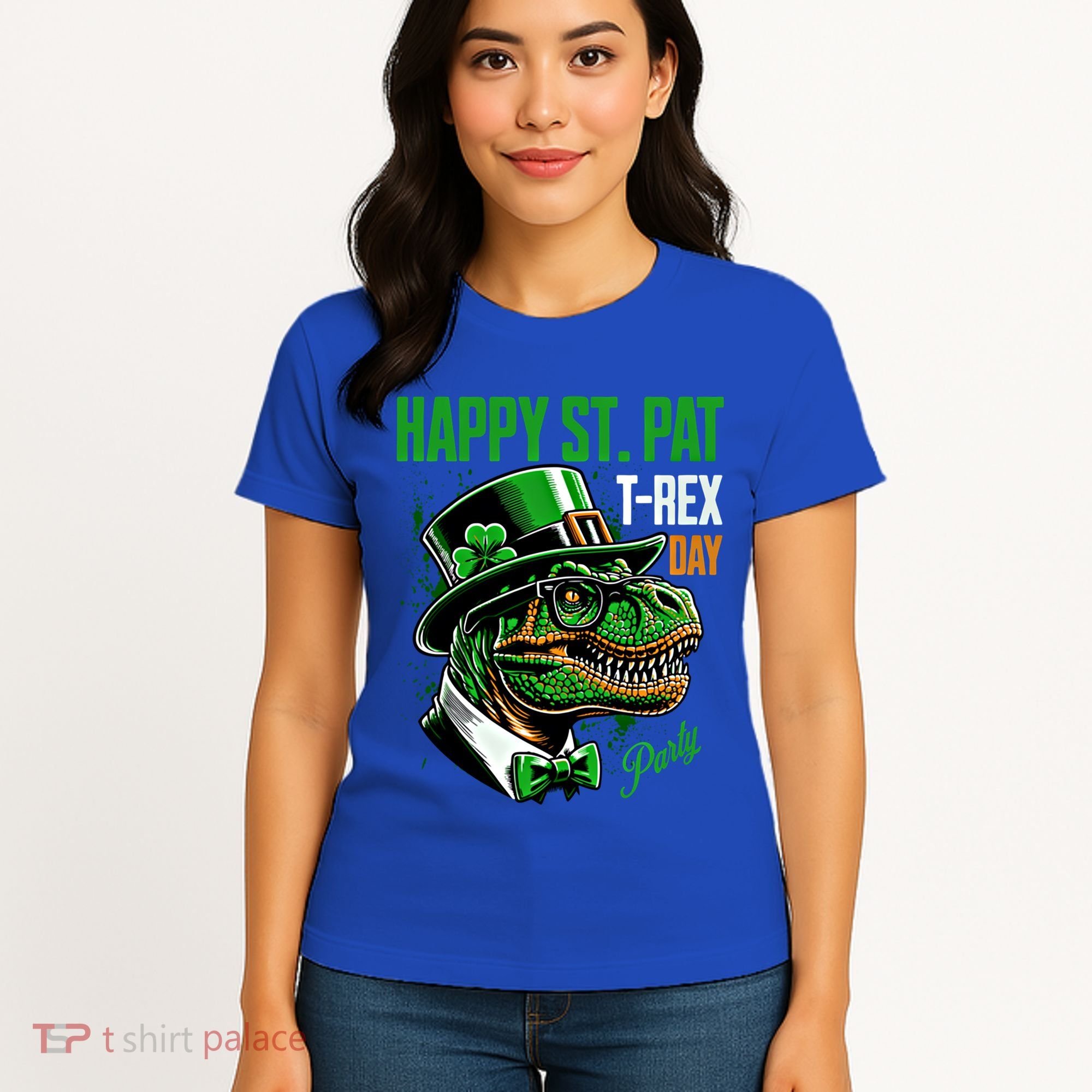 Happy St Pat Rex Day Dino St Patricks Day Women's T-Shirt