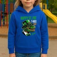 Happy St Pat Rex Day Dino St Patricks Day Kids Hoodie thumb 3